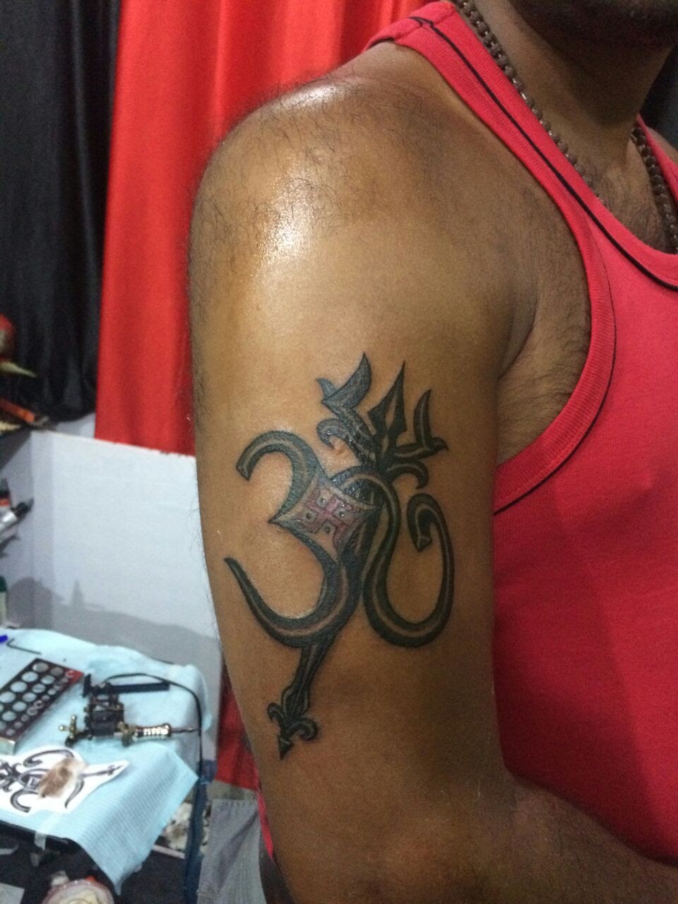 Ring with Damru Tattoo Om and Rudraksh Temporary Body Tattoo –  Temporarytattoowala